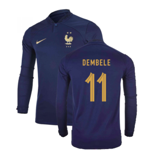 2022-2023 France Home Long Sleeve Shirt (Dembele 11)