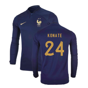 2022-2023 France Home Long Sleeve Shirt (Konate 24)