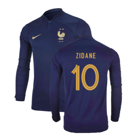 2022-2023 France Home Long Sleeve Shirt (Zidane 10)