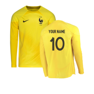 2022-2023 France LS Goalkeeper Shirt (Yellow) (Your Name)
