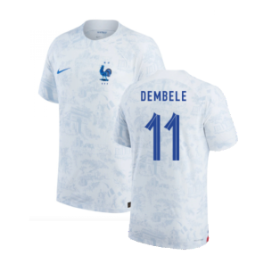 2022-2023 France Match ADV Dri-Fit Away Shirt (Dembele 11)