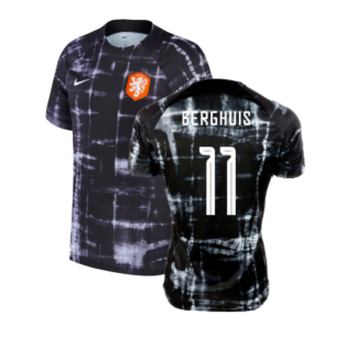 2022-2023 Holland Pre-Match Training Shirt (Black) (BERGHUIS 11)