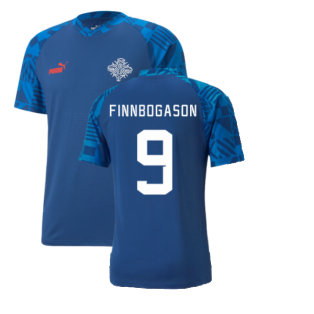 2022-2023 Iceland Pre Match Jersey (Blue) (FINNBOGASON 9)
