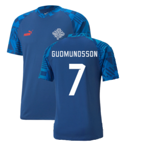 2022-2023 Iceland Pre Match Jersey (Blue) (GUDMUNDSSON 7)