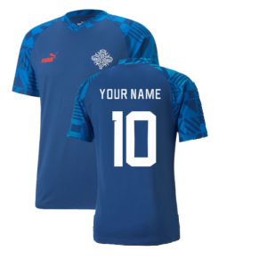 2022-2023 Iceland Pre Match Jersey (Blue) (Your Name)