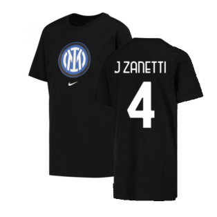 2022-2023 Inter Milan Crest Tee (Black) (J ZANETTI 4)