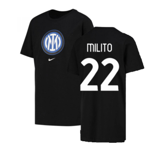 2022-2023 Inter Milan Crest Tee (Black) (MILITO 22)