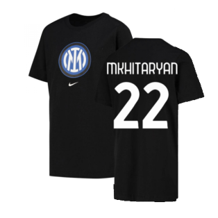 2022-2023 Inter Milan Crest Tee (Black) (MKHITARYAN 22)