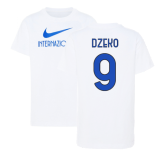 2022-2023 Inter Milan Swoosh Tee (White) - Kids (DZEKO 9)