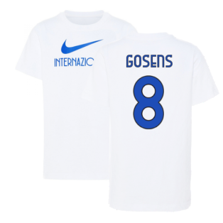 2022-2023 Inter Milan Swoosh Tee (White) - Kids (GOSENS 8)