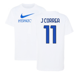 2022-2023 Inter Milan Swoosh Tee (White) - Kids (J CORREA 11)