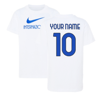 2022-2023 Inter Milan Swoosh Tee (White) - Kids (Your Name)