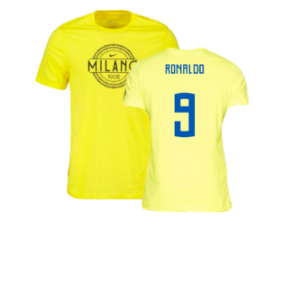 2022-2023 Inter Milan Voice Tee (Yellow) (RONALDO 9)