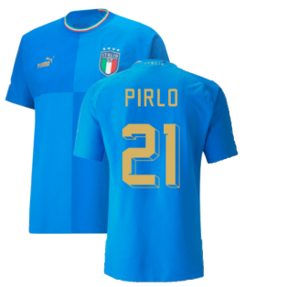 Italy No21 Pirlo Blue Home Long Sleeves Soccer Country Jersey