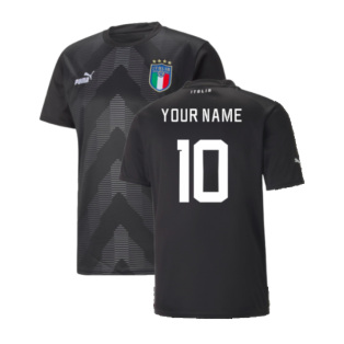 2022-2023 Italy Goalkeeper Shirt (Black) (Your Name)