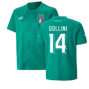2022-2023 Italy Goalkeeper Shirt (Green) - Kids (GOLLINI 14)