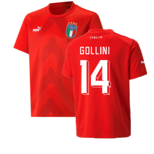 2022-2023 Italy Goalkeeper Shirt (Red) - Kids (GOLLINI 14)