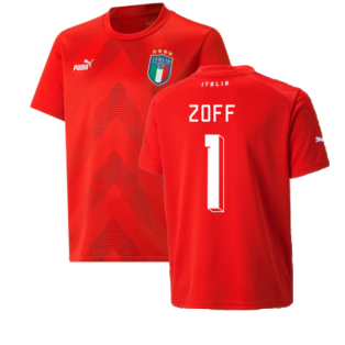 2022-2023 Italy Goalkeeper Shirt (Red) - Kids (Zoff 1)