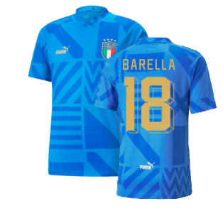 2022-2023 Italy Home Pre-Match Jersey (Blue) (BARELLA 18)