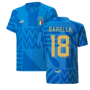 2022-2023 Italy Home Pre-Match Jersey (Blue) - Kids (BARELLA 18)