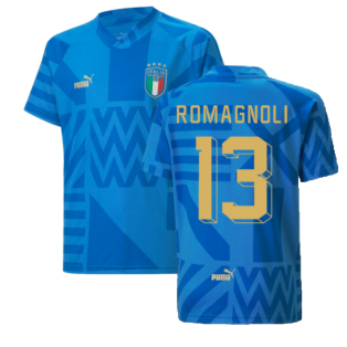 2022-2023 Italy Home Pre-Match Jersey (Blue) - Kids (ROMAGNOLI 13)