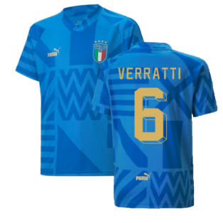 2022-2023 Italy Home Pre-Match Jersey (Blue) - Kids (VERRATTI 6)