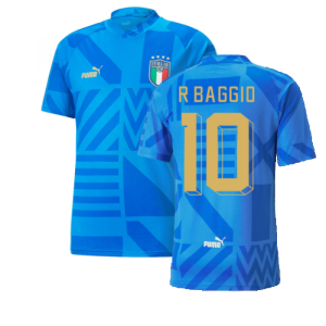 2022-2023 Italy Home Pre-Match Jersey (Blue) (R BAGGIO 10)