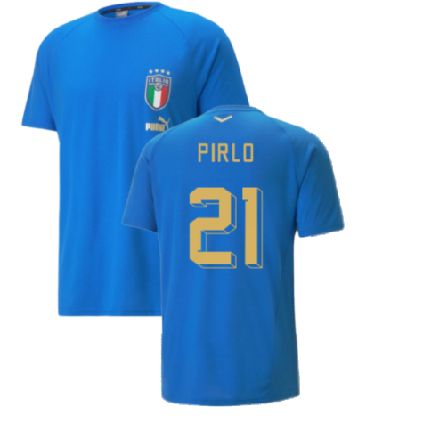 2022-2023 Italy Player Casuals Tee (Blue) (PIRLO 21)