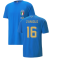 2022-2023 Italy Player Casuals Tee (Blue) (ZANIOLO 16)