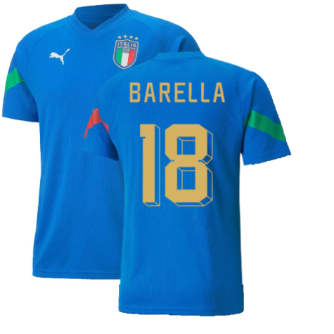 2022-2023 Italy Player Training Jersey (Blue) (BARELLA 18)