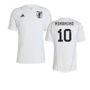 2022-2023 Japan Pre-Match Shirt (White) (Minamino 10)