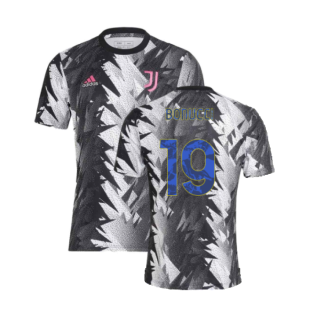 2022-2023 Juventus Pre-Match Training Shirt (Black-White) (BONUCCI 19)