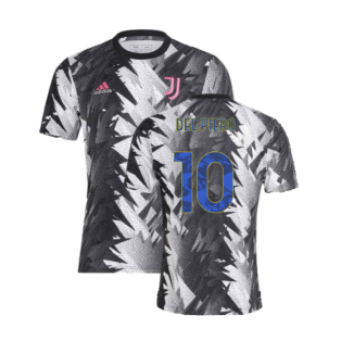 2022-2023 Juventus Pre-Match Training Shirt (Black-White) (DEL PIERO 10)