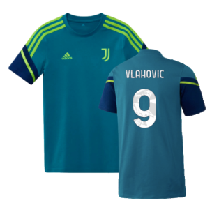 2022-2023 Juventus Training Shirt (Active Teal) - Kids (VLAHOVIC 9)