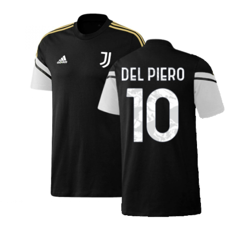 2022-2023 Juventus Training Tee (Black) (DEL PIERO 10)