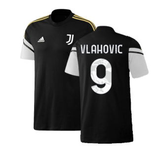 2022-2023 Juventus Training Tee (Black) (VLAHOVIC 9)