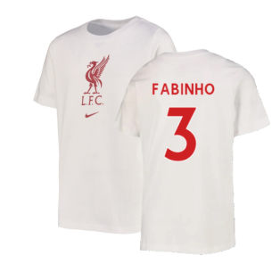 2022-2023 Liverpool Crest Tee (White) - Kids (FABINHO 3)