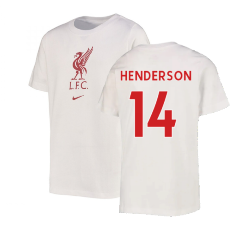 2022-2023 Liverpool Crest Tee (White) - Kids (HENDERSON 14)