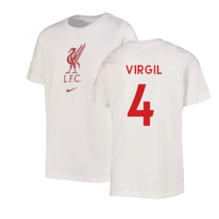 2022-2023 Liverpool Crest Tee (White) - Kids (VIRGIL 4)