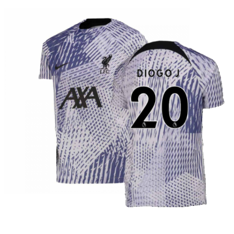 2022-2023 Liverpool Pre-Match Training Shirt (Pure Violet) - Kids (DIOGO J 20)