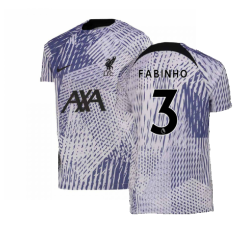 2022-2023 Liverpool Pre-Match Training Shirt (Pure Violet) - Kids (FABINHO 3)