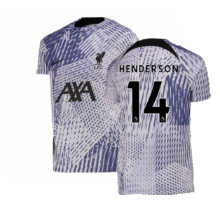 2022-2023 Liverpool Pre-Match Training Shirt (Pure Violet) - Kids (HENDERSON 14)