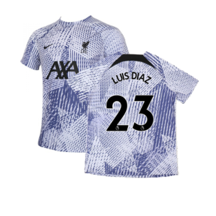 2022-2023 Liverpool Pre-Match Training Shirt (Pure Violet) (LUIS DIAZ 23)