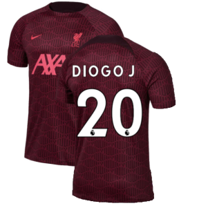 2022-2023 Liverpool Pre-Match Training Shirt (Red) (DIOGO J 20)