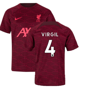 2022-2023 Liverpool Pre-Match Training Shirt (Red) - Kids (VIRGIL 4)