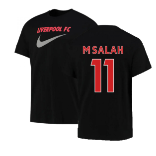 2022-2023 Liverpool Swoosh Tee (Black) (M SALAH 11)