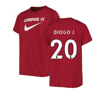 2022-2023 Liverpool Swoosh Tee (Red) - Kids (DIOGO J 20)