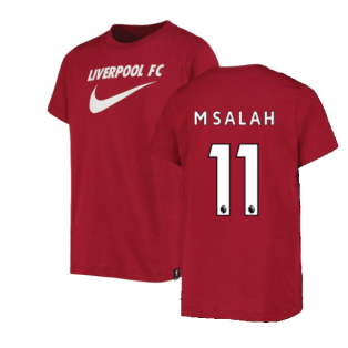 2022-2023 Liverpool Swoosh Tee (Red) - Kids (M SALAH 11)
