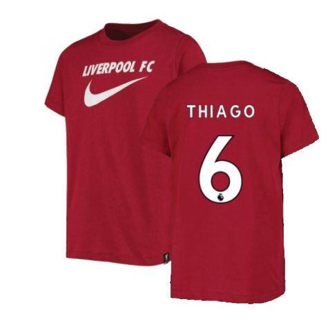 2022-2023 Liverpool Swoosh Tee (Red) - Kids (THIAGO 6)