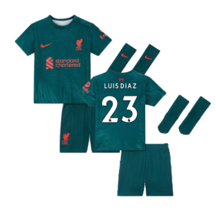 2022-2023 Liverpool Third Little Boys Mini Kit (LUIS DIAZ 23)